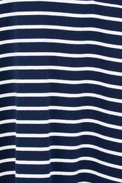 Product shot of the Zena T-Shirt Dress – Navy in colour Navy, showing detail