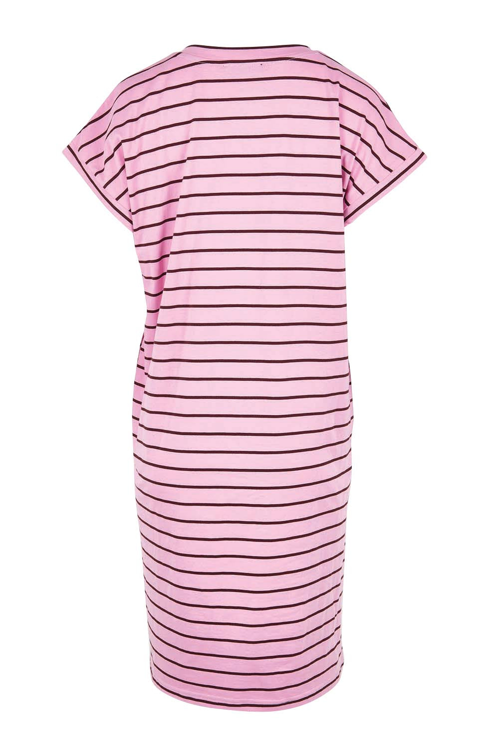Product shot of the Zena T-Shirt Dress – Pinkchoc in colour Pinkchoc, from the back