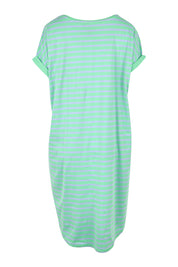 Product shot of the Maxine Australian Cotton Tin colourShirt Dress - Grnteastr (Green), from the back