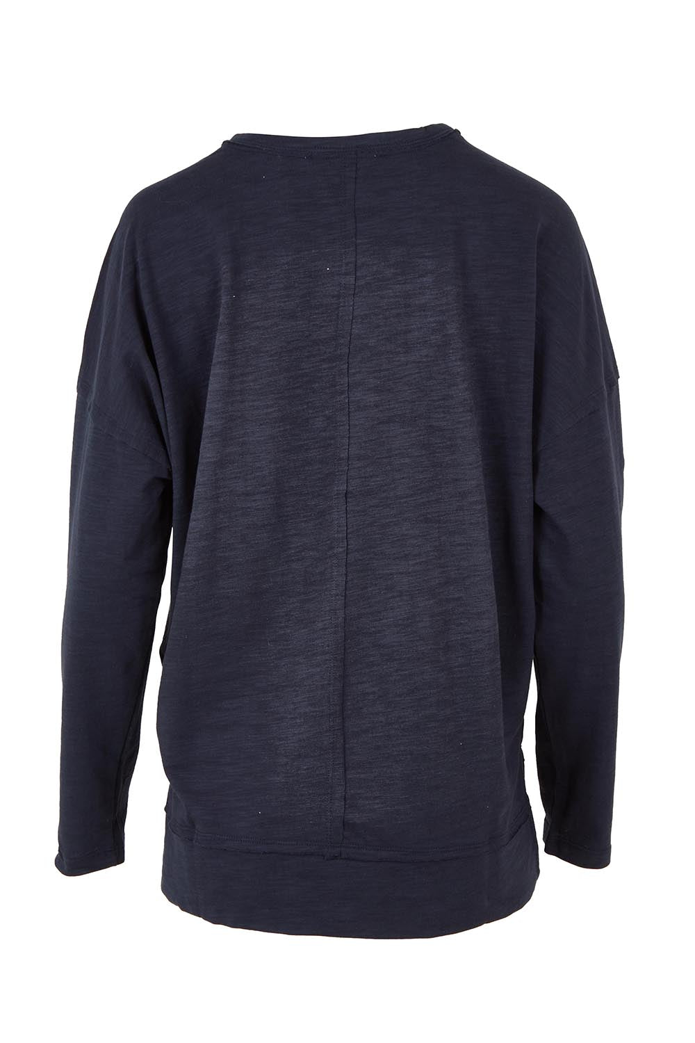 Product shot of the Roxette Cotton Tee in colour Darkblue (Blue), from the back