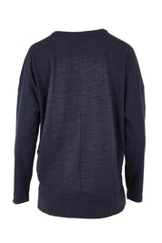 Product shot of the Roxette Cotton Tee in colour Darkblue (Blue), from the back