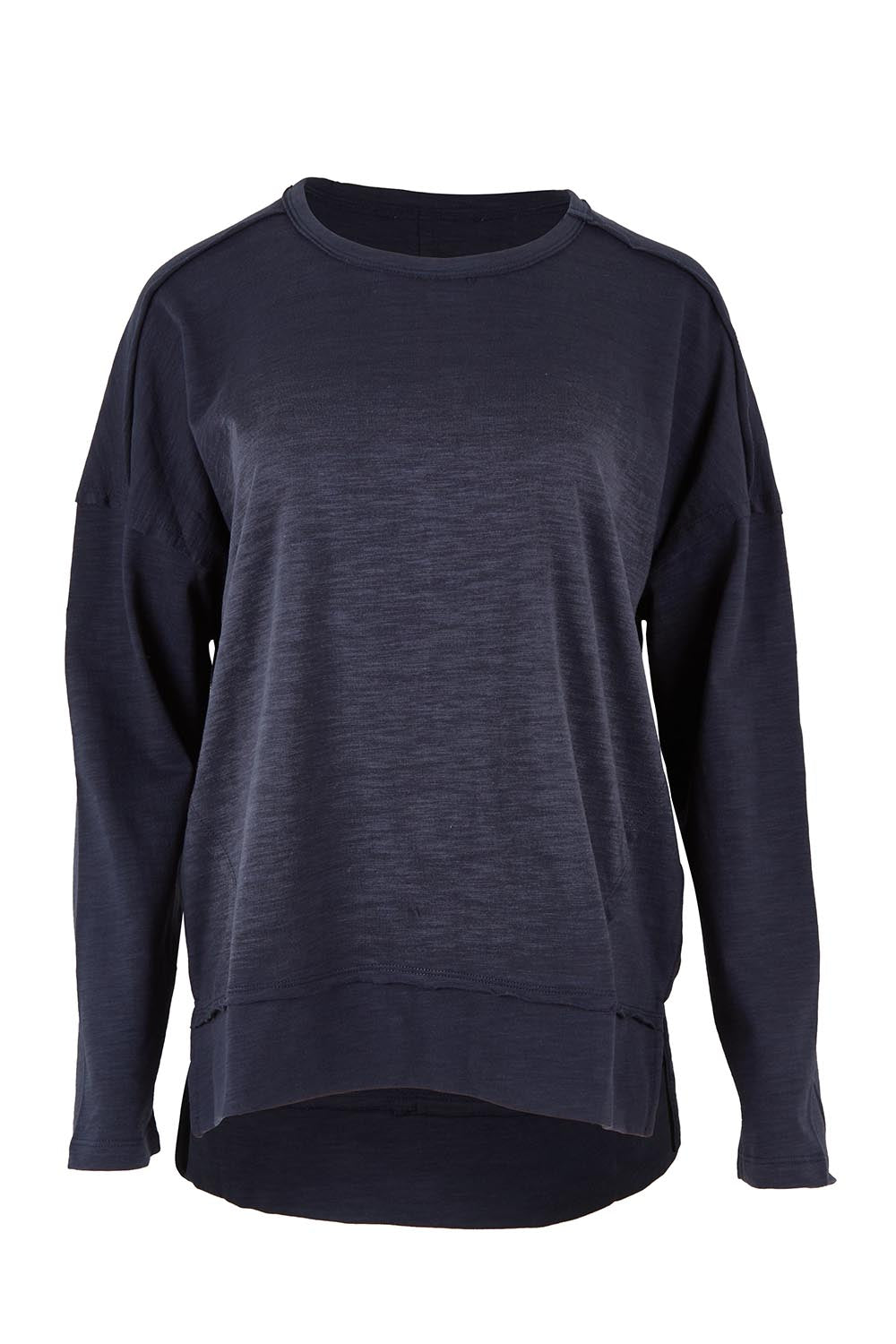 Product shot of the Roxette Cotton Tee in colour Darkblue (Blue), from the front
