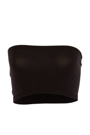 Product shot of the Cherry Boob Tube in colour Black (Black), from the front