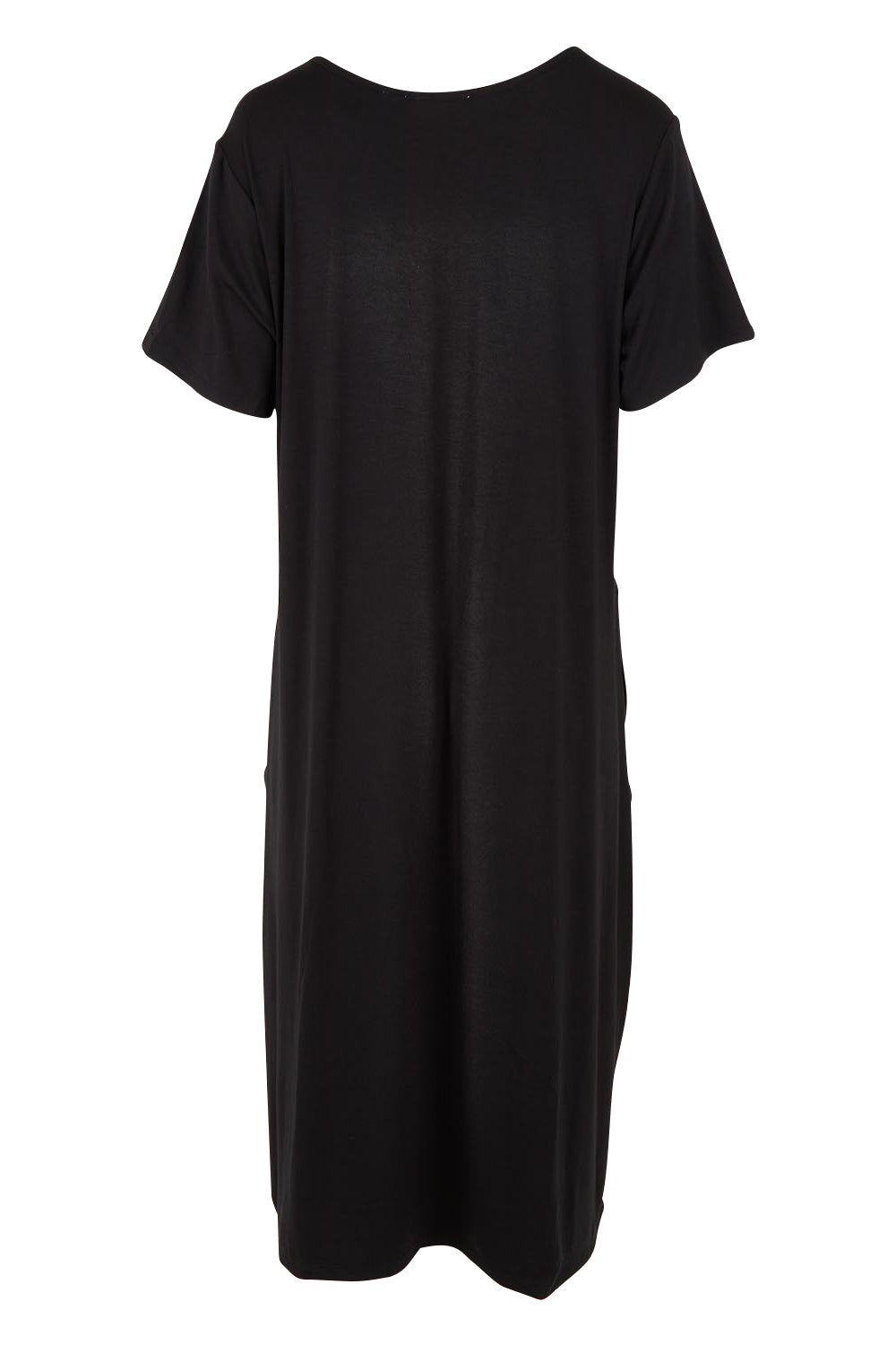 Product shot of the Irena Bamboo Tin colourShirt Dress - Black (Black), from the back