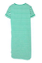 Product shot of the Rue Cotton Dress in colour Green (Green), from the back