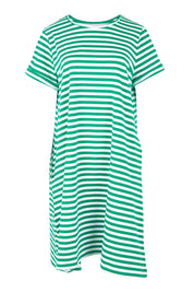Product shot of the Rue Cotton Dress in colour Green (Green), from the front