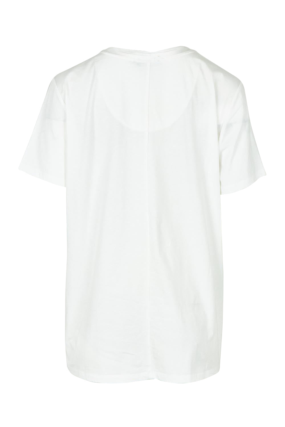 Product shot of the Ellia Cotton Crew Tee in colour Bomdia (White), from the back