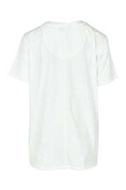 Product shot of the Ellia Cotton Crew Tee in colour Bomdia (White), from the back
