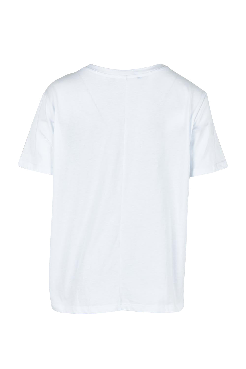 Product shot of the Ellia Cotton Crew Tee in colour Floral (White), from the back