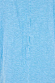 Product shot of the Shirley Cotton Short Sleeve Tee in colour Blue (Blue), detail