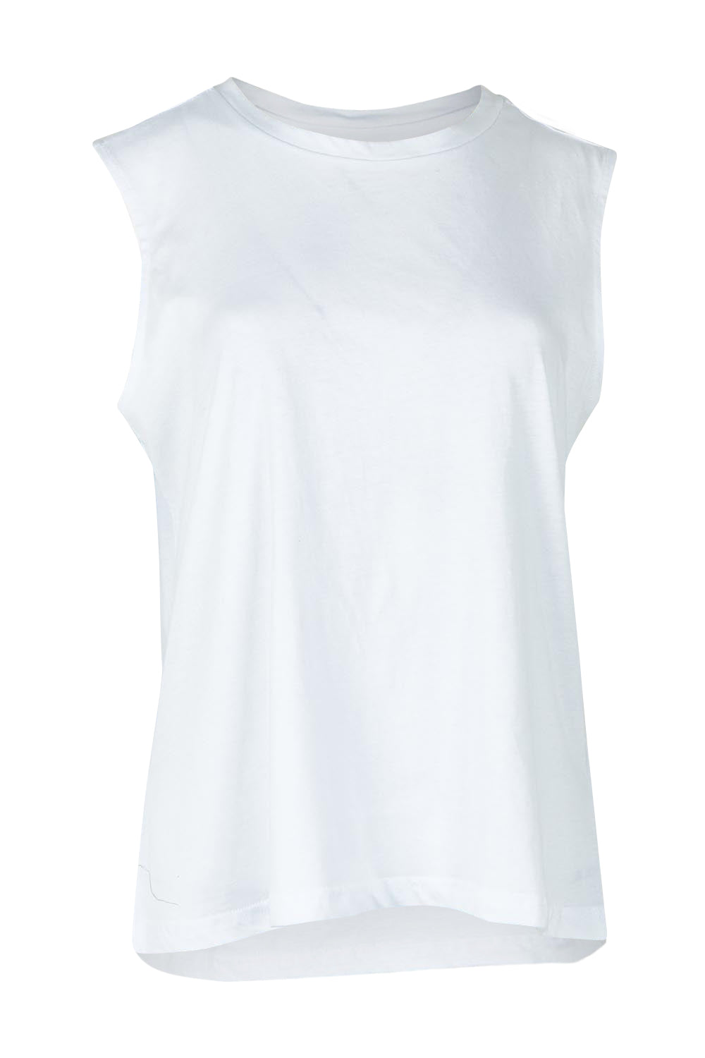 Product shot of the Jordyn Cotton Tank in colour White (White), from the front