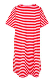 Product shot of the Eloise Cotton Tin colourShirt Dress - Pinkred (Red), from the back