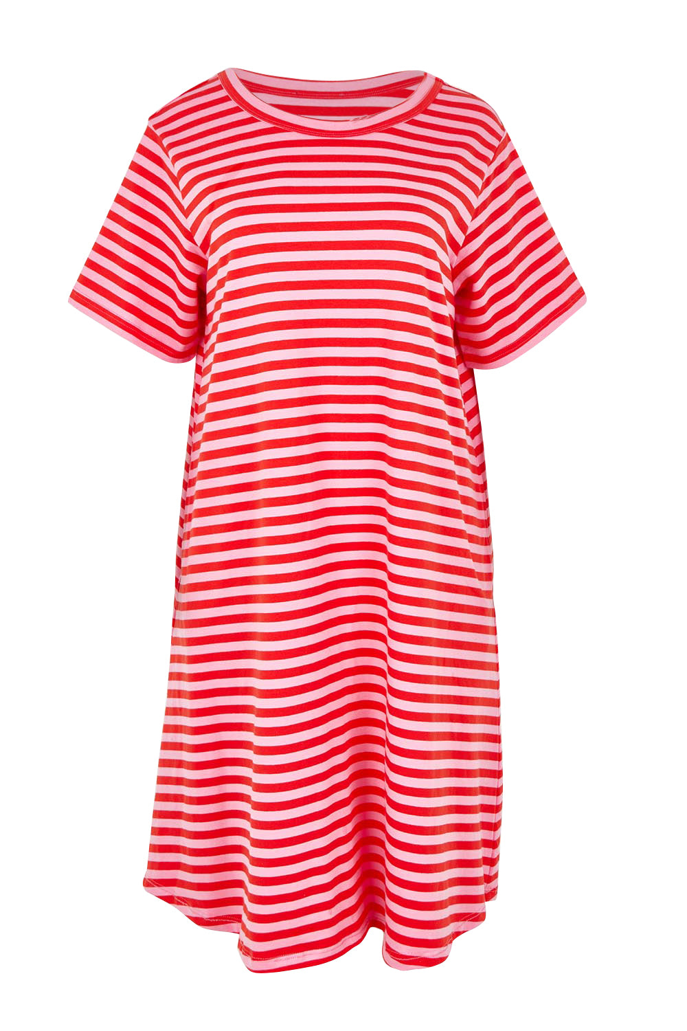 Product shot of the Eloise Cotton Tin colourShirt Dress - Pinkred (Red), from the front