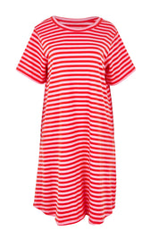 Product shot of the Eloise Cotton Tin colourShirt Dress - Pinkred (Red), from the front
