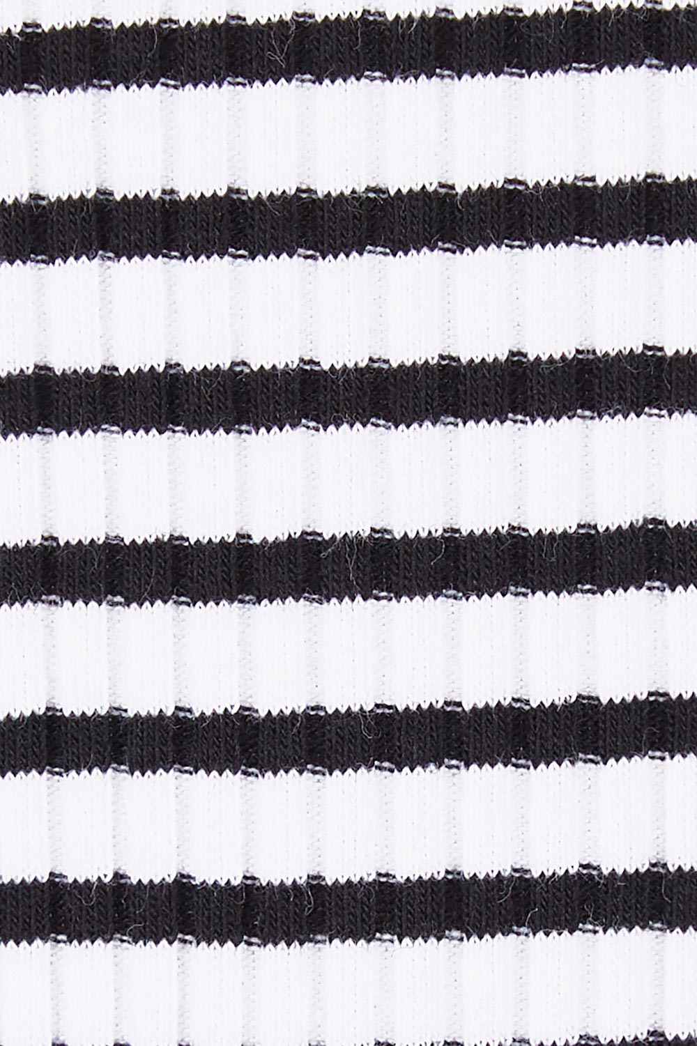 Product shot of the Stacey Rib Tee in colour Whiteblack (White), detail