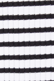 Product shot of the Stacey Rib Tee in colour Whiteblack (White), detail