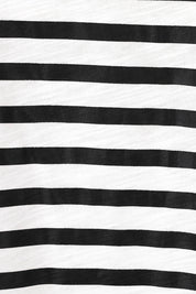 Product shot of the Hailey Short Sleeve Cotton Tee in colour Blkstripe (White), detail