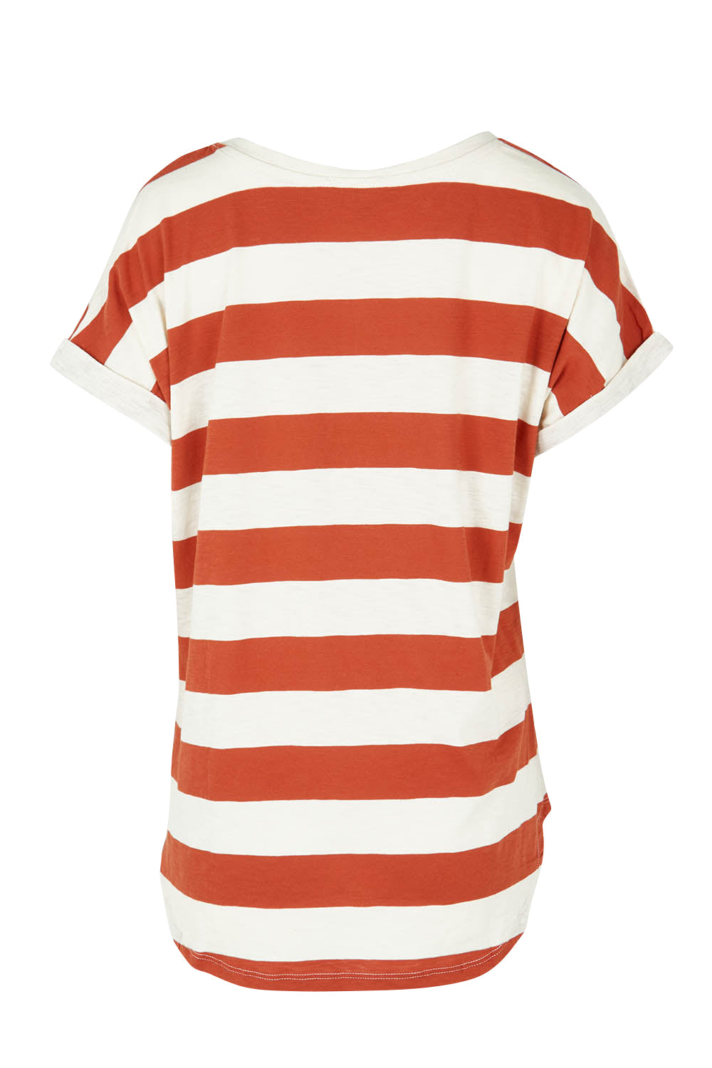 Product shot of the Hailey Short Sleeve Tee in colour Terracotta, from the back