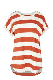 Product shot of the Hailey Short Sleeve Tee in colour Terracotta, from the front