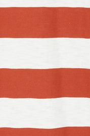 Product shot of the Jessie Long Sleeve Tee in colour Terracotta, detail