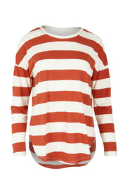 Product shot of the Jessie Long Sleeve Tee in colour Terracotta, from the front
