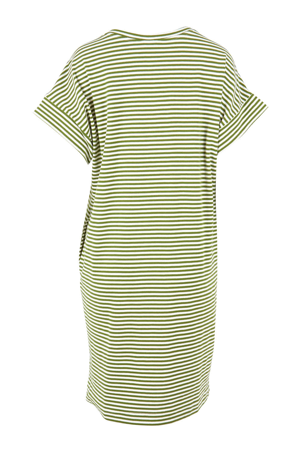 Preloved Elise Cotton V-Neck Rib Dress - Avocadostr