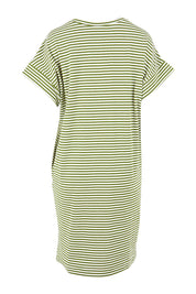 Preloved Elise Cotton V-Neck Rib Dress - Avocadostr