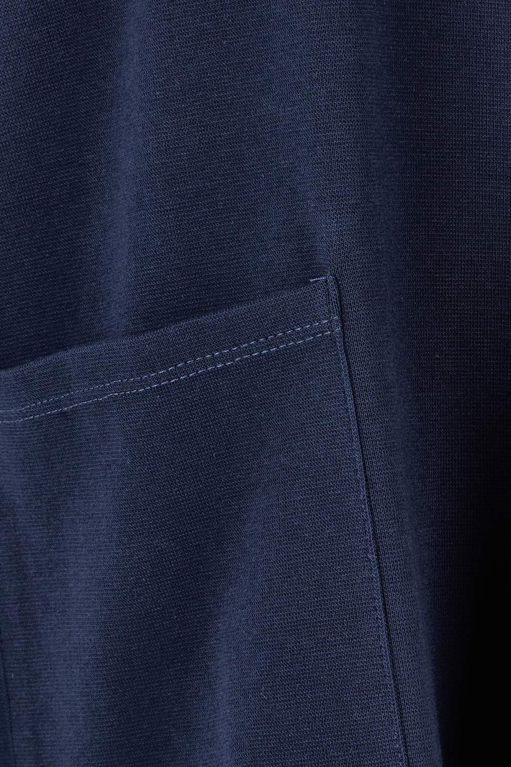 Product shot of the Raven Cotton Top in colour Navy (Blue), detail