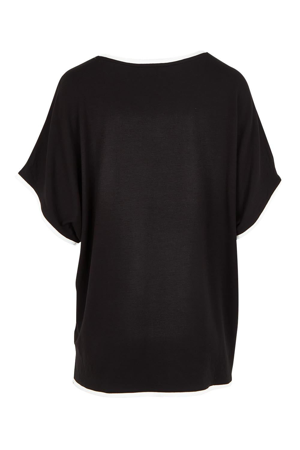 Product shot of the Clara Tee in colour Black (Black), from the back