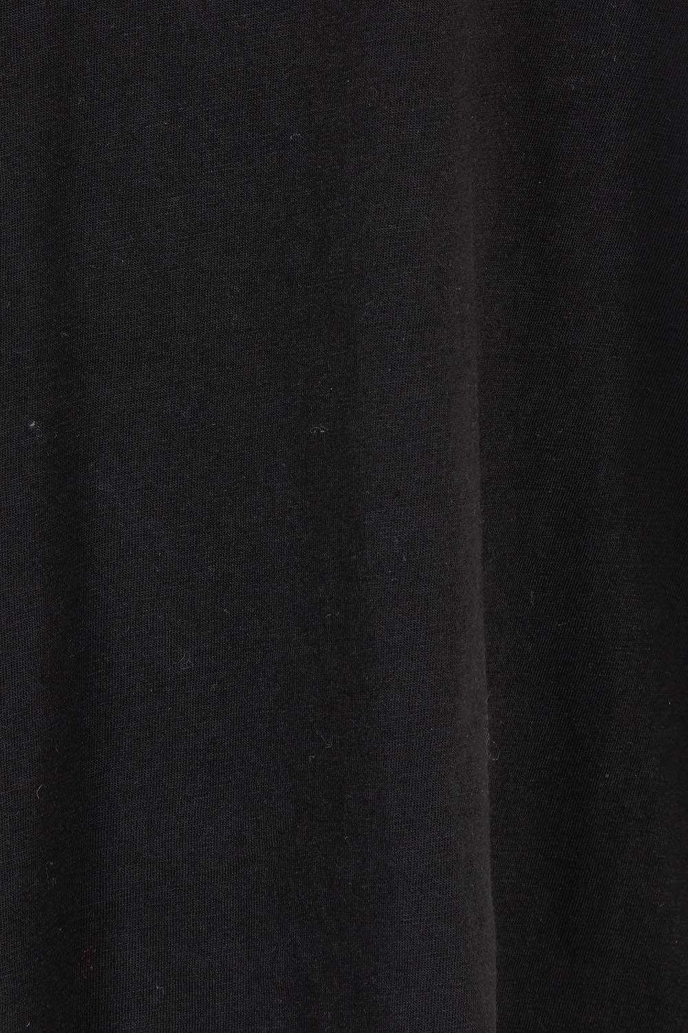 Product shot of the Ayla Vin colourNeck Cotton Tee - Black (Black), detail