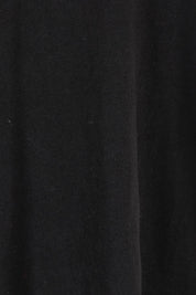 Product shot of the Ayla Vin colourNeck Cotton Tee - Black (Black), detail