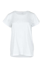 Product shot of the Caia Cotton Crew Tee in colour White (White), from the front
