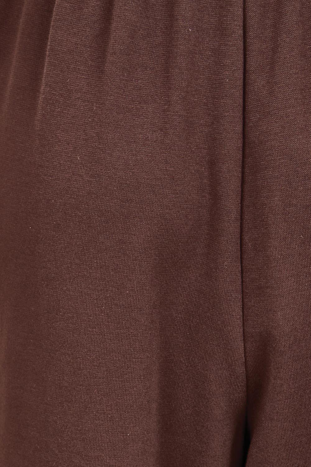 Product shot of the Nikki Relax Cotton Jogger – Chocolate in colour Chocolate, showing detail