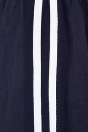 Product shot of the Nikki Relax Cotton Jogger in colour Navy (Blue), detail