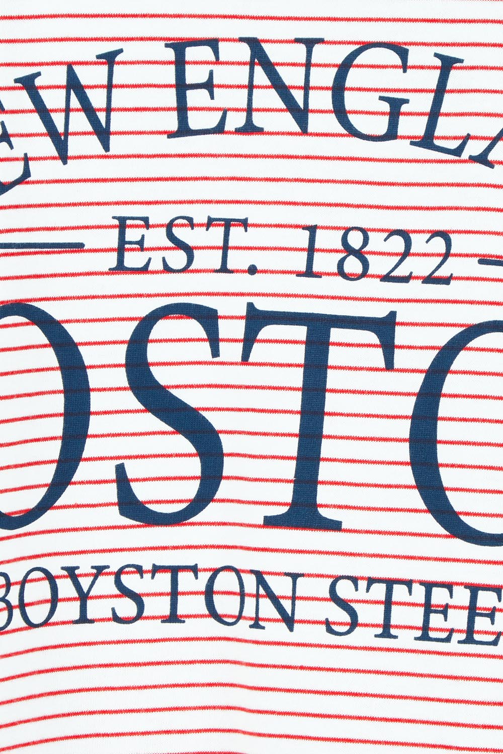 Product shot of the Relax Boxy Cotton Tee in colour Boston (Red), detail