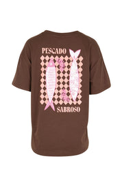 Product shot of the Relax Boxy Tee – Pescado in colour Pescado, from the back