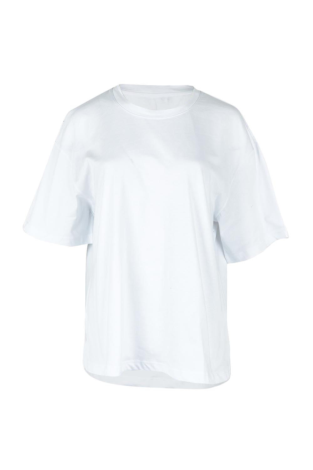 Product shot of the Relax Boxy Cotton Tee in colour White (White), from the front
