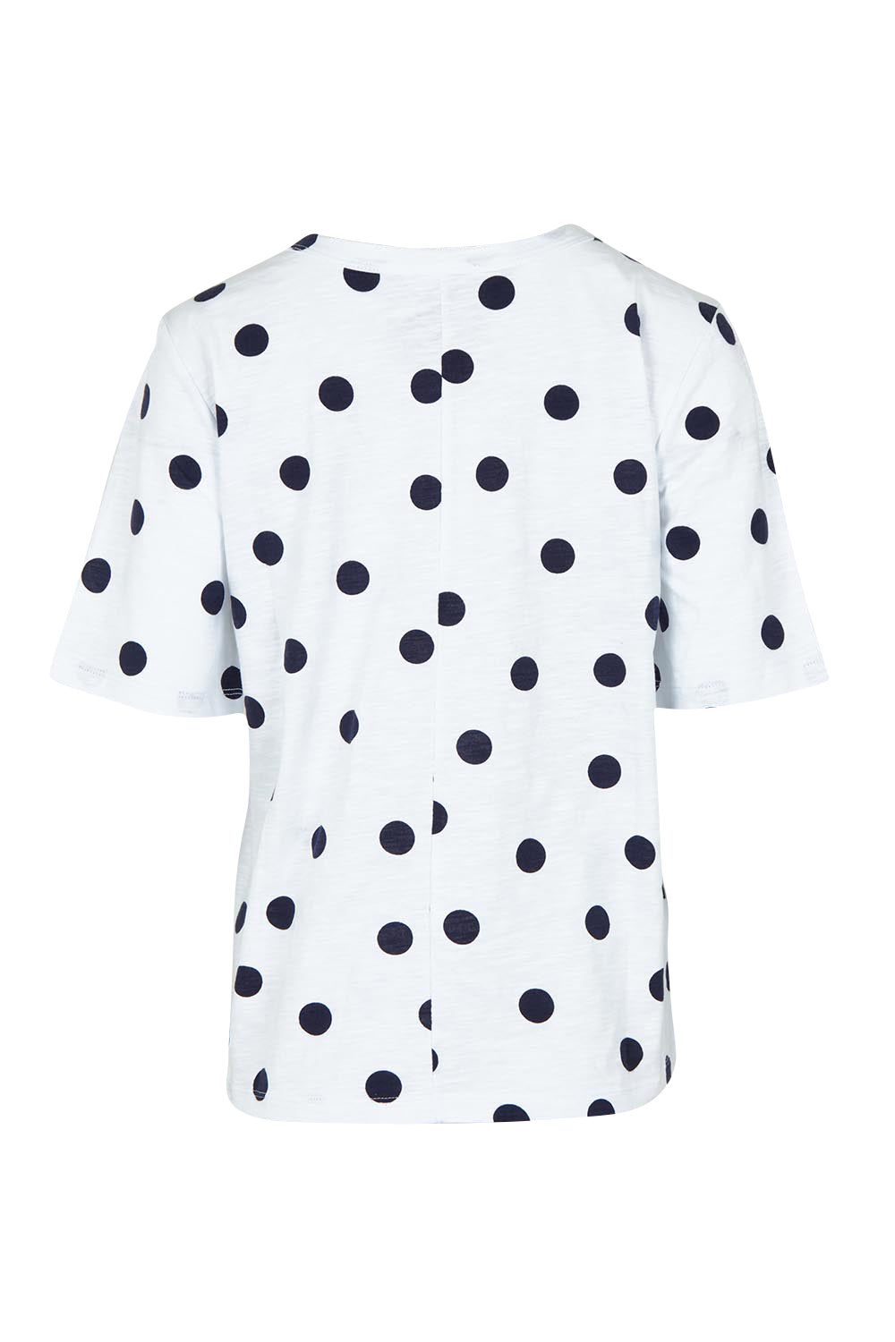 Product shot of the Riley Cotton Tee in colour Navydot, from the back