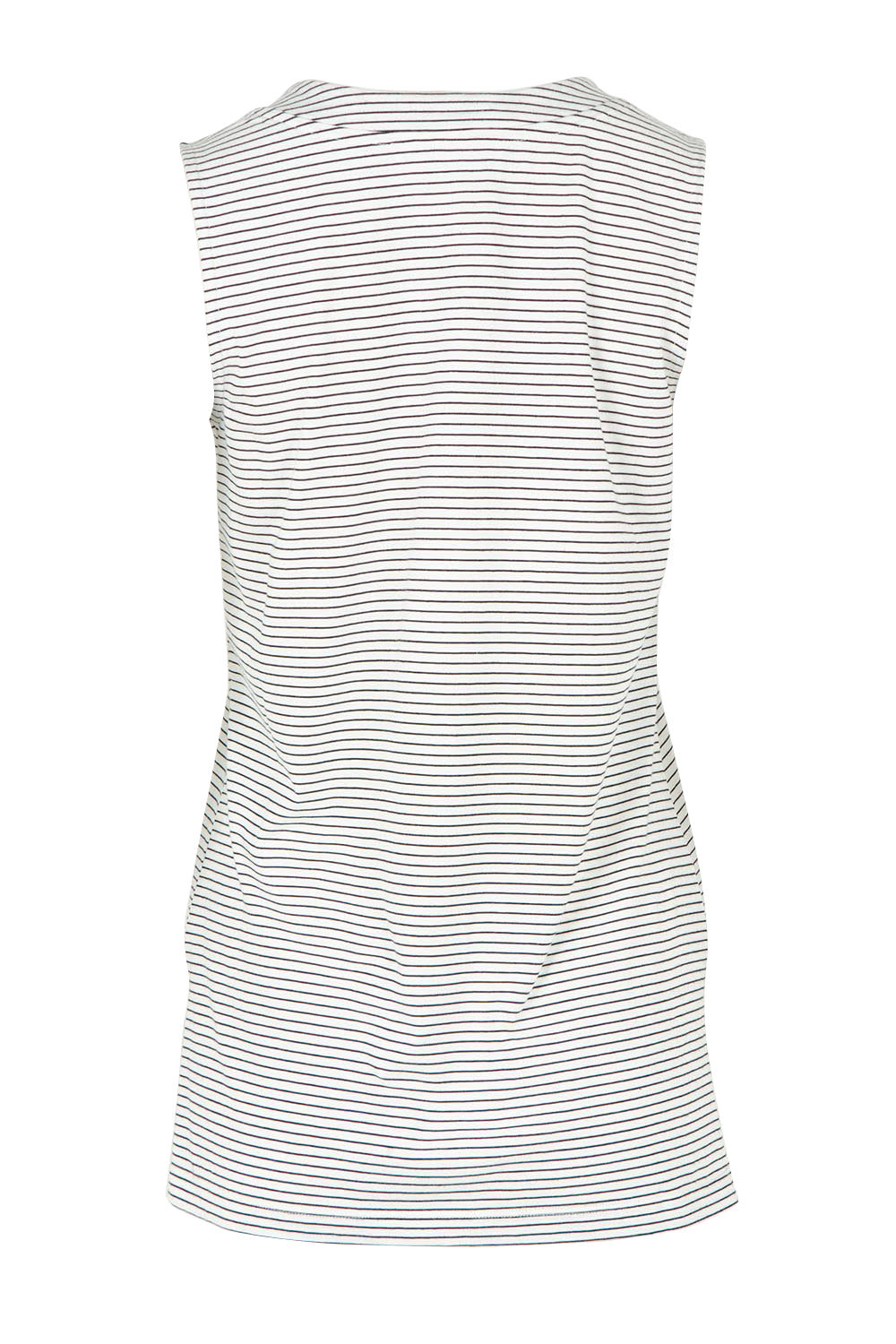 Product shot of the Trinity Vin colourNeck Cotton Tank - Blkwhite, from the back