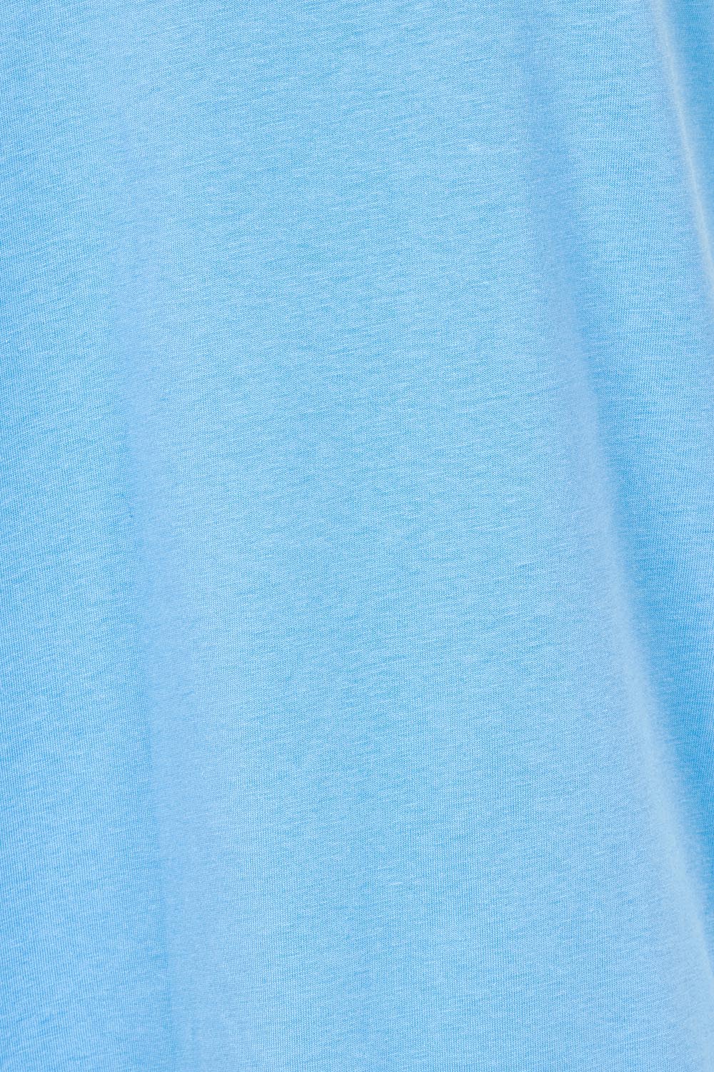 Product shot of the Trinity Vin colourNeck Cotton Tank - Powderblue (Blue), detail