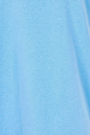 Product shot of the Trinity Vin colourNeck Cotton Tank - Powderblue (Blue), detail