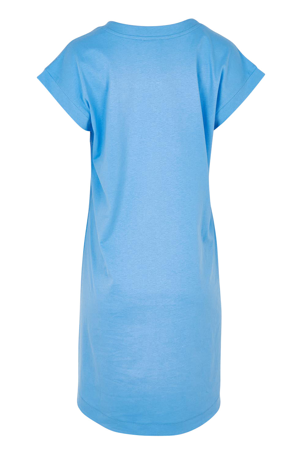 Product shot of the Daphne Vin colourNeck Cotton Dress - Powderblue (Blue), from the back