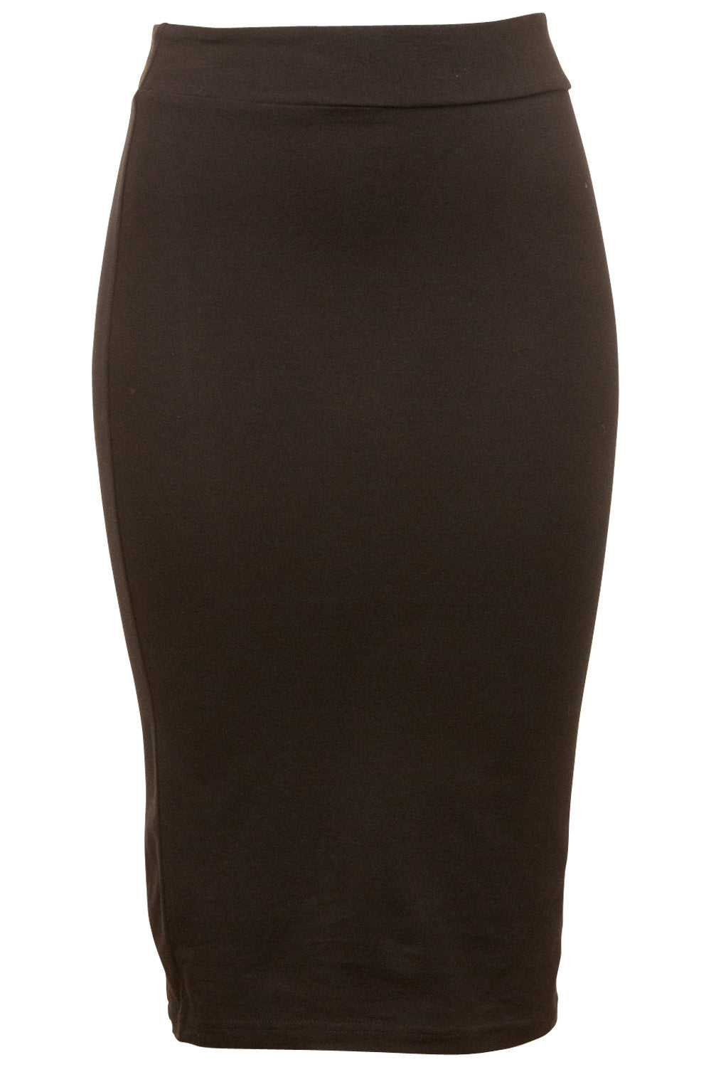 Product shot of the Alicia Midi Skirt in colour Black (Black), from the front