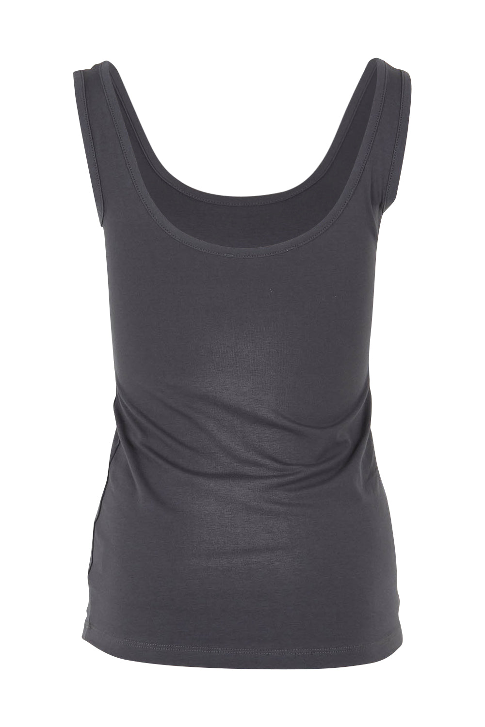 Product shot of the Emma Cotton Scoop Tank in colour Steel (Grey), from the back