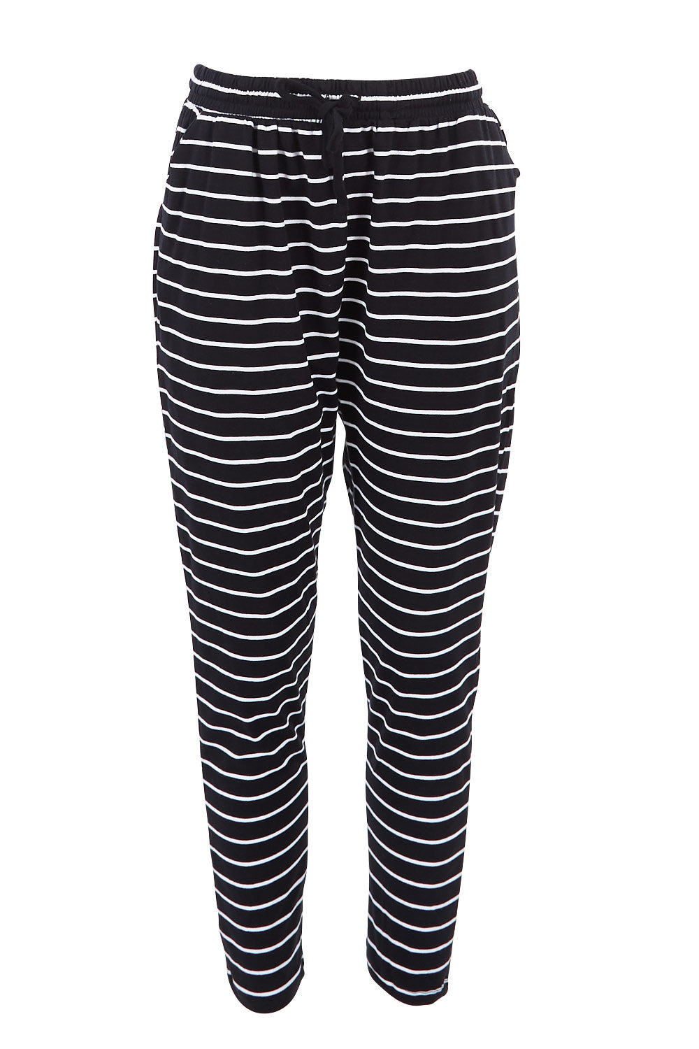 Product shot of the Jade Pant in colour BlackWhite (Black), from the front