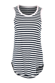 Product shot of the Keira Cotton Tank in colour Navystrpnk (Blue), from the front