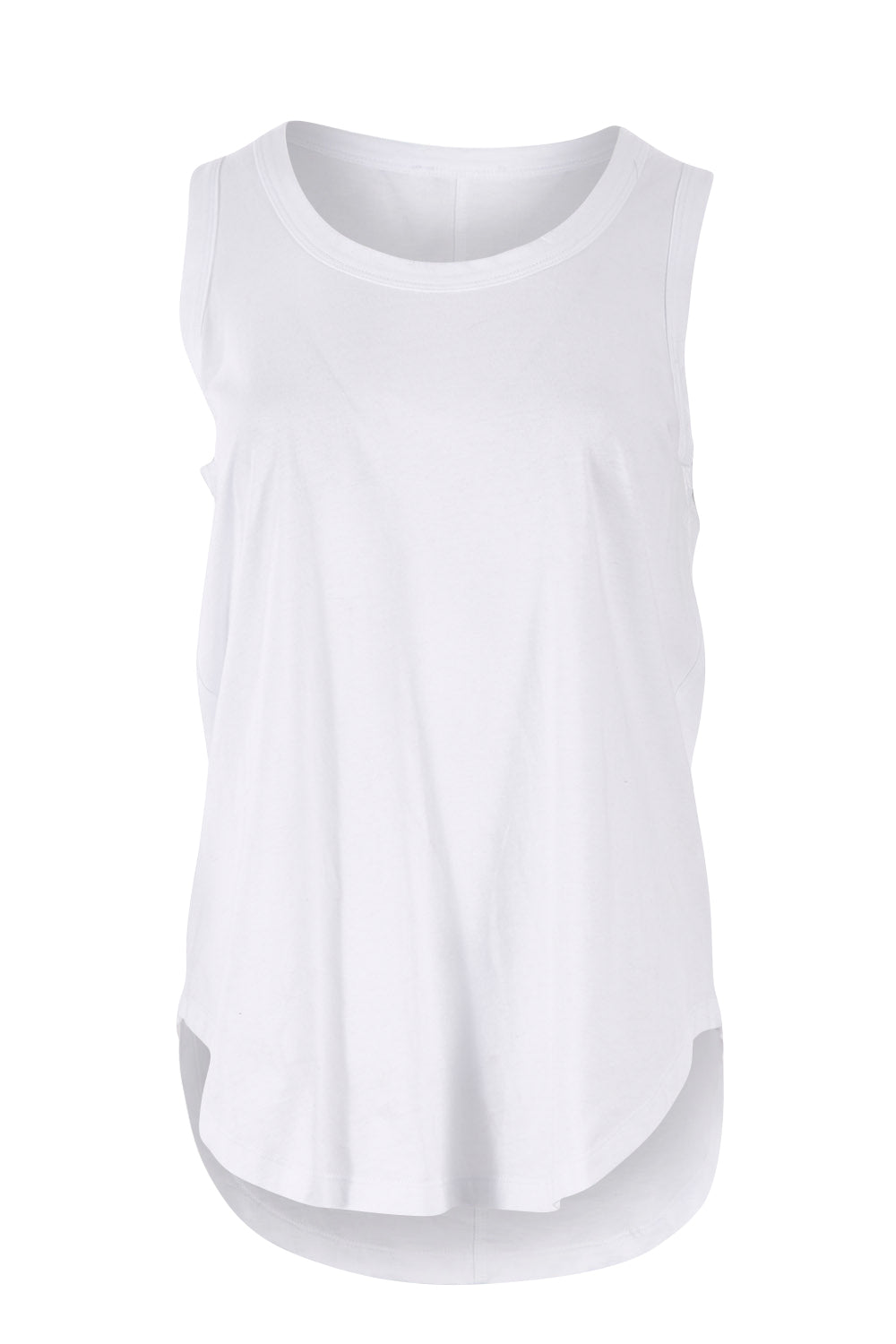 Product shot of the Keira Tank in colour White (White), from the front