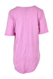 Product shot of the Ariana Cotton Tee in colour Vividberry (Pink), from the back