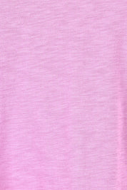 Product shot of the Ariana Cotton Tee in colour Vividberry (Pink), detail