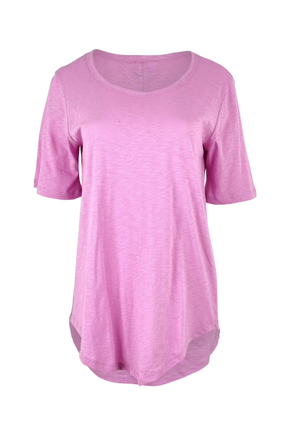 Product shot of the Ariana Cotton Tee in colour Vividberry (Pink), from the front
